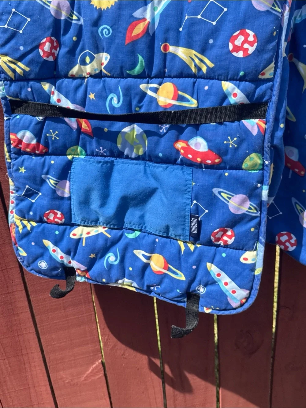 Blue Quilted Space-Print baby sleeping Blanket